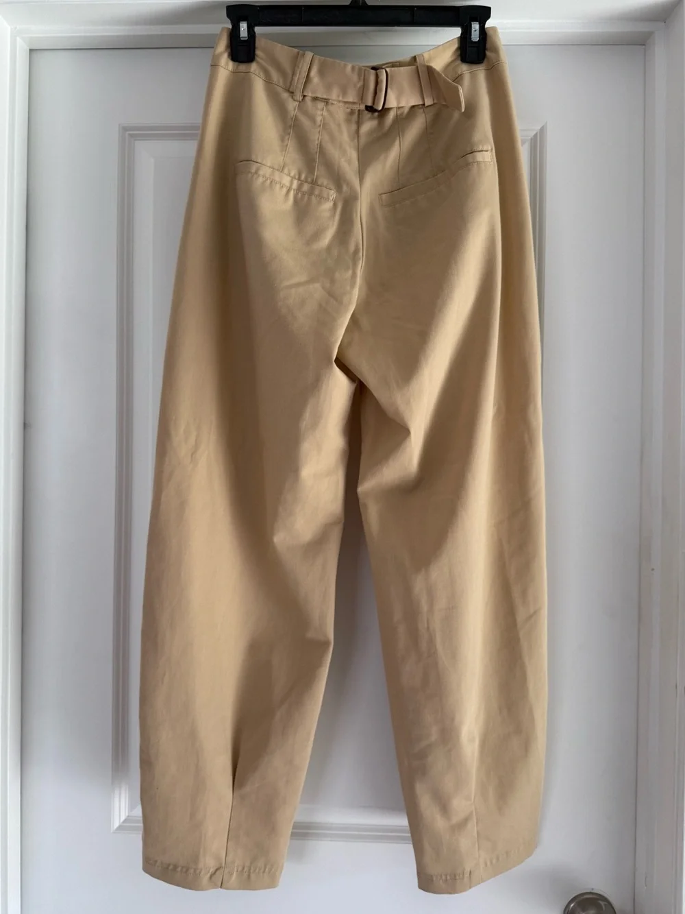 Free People Tapered Barrel Leg Trousers Tan/Khaki color